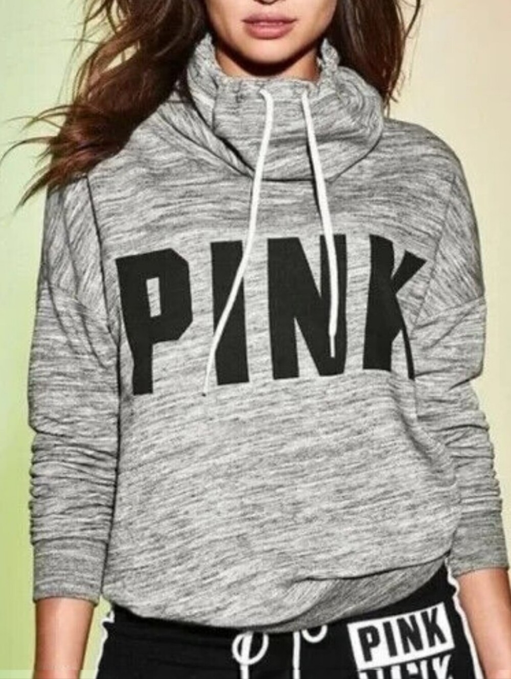 PINK Victoria's Secret Women's Gray Marled Cowl Neck Pullover / Size S